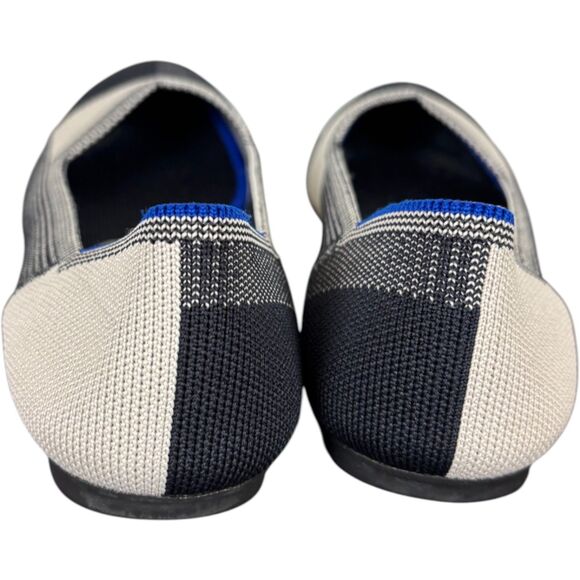 Rothy’s The Flat Round Toe Captoe Buffalo Plaid Woven Flats Women's 8.5 Black - Picture 5 of 8